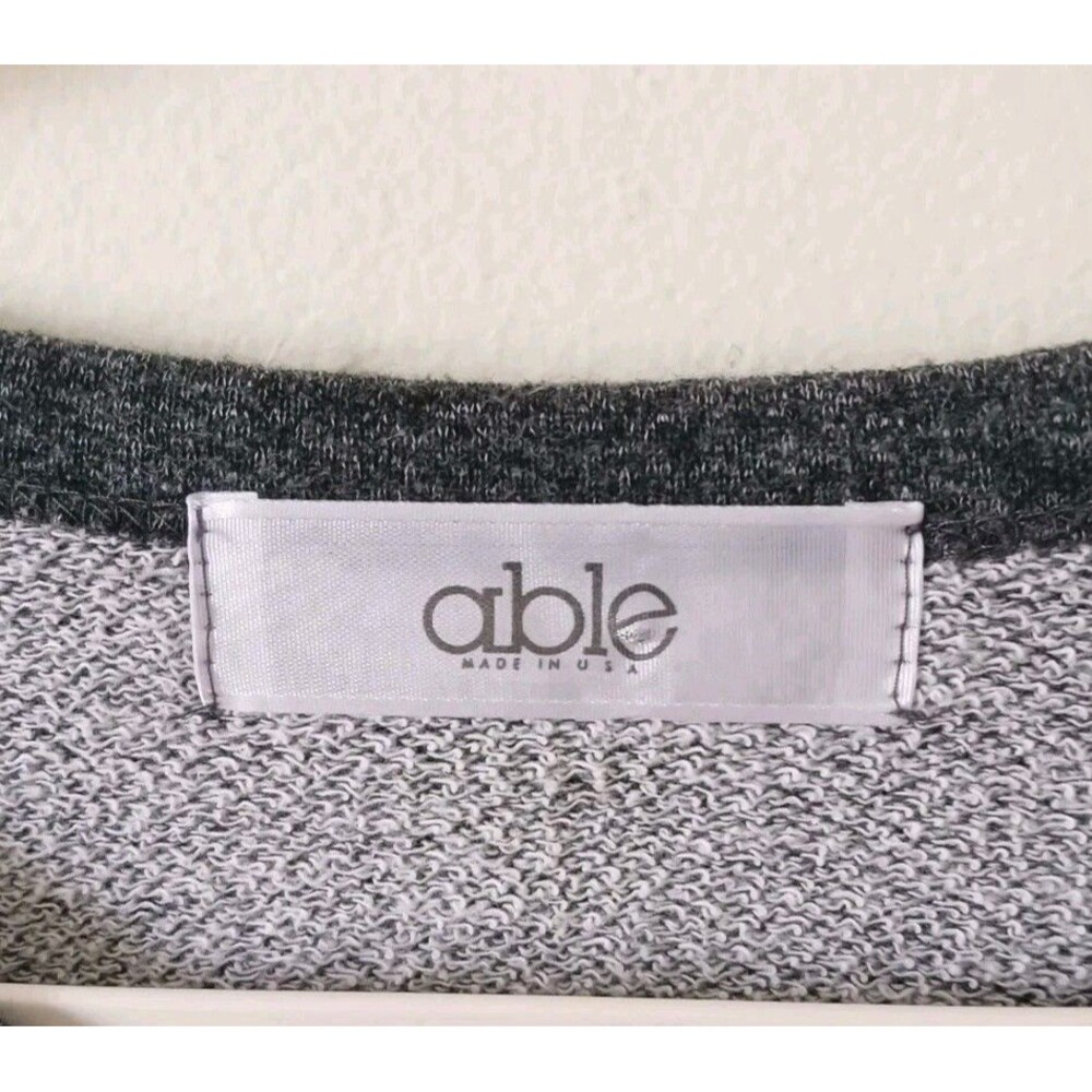 Able Womens Sinner Oversized‎ Scoop Neck Gray Red Sweater Size M - Picture 3 of 6